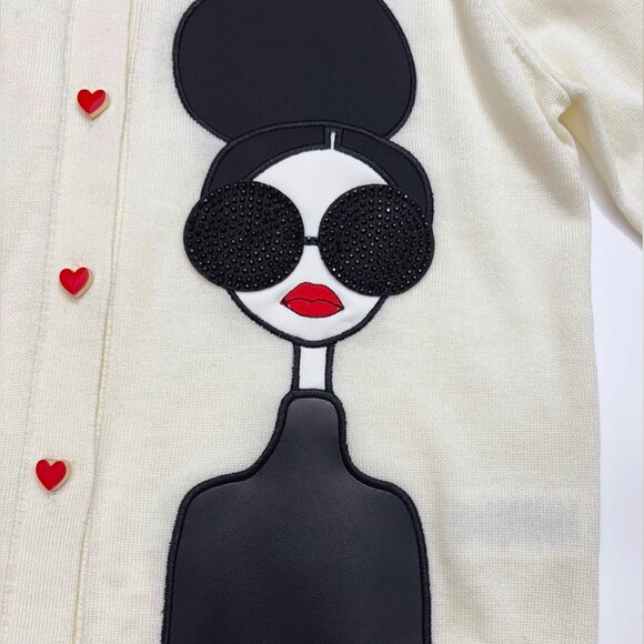 Alice + Olivia Ruthy Staceface Caridgan - Sweetheart Stace - Picture 5 of 13